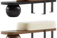 Solid Color Modern Upholstered Entryway Bench 3d model Download Maxve
