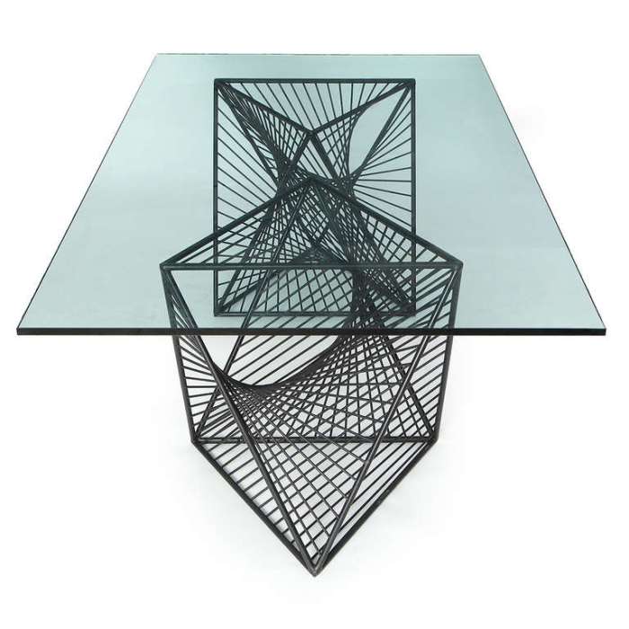 Contemporary glass and metal furniture