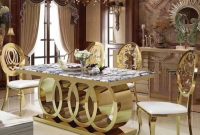 Morden Luxury Design Marble Top Dining 6 Chairs Table Set Dining Room ... Luxury marble top furniture for dining