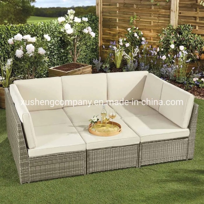 Merax 4-Piece Outdoor Rattan Furniture Set Patio Wicker Cushioned Set ... Merax 4-Piece Outdoor Rattan Furniture Set Patio Wicker Cushioned Set ...