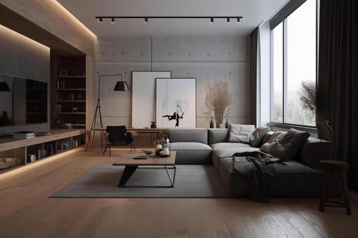 A minimalist living room with furniture, 23826123 Stock Photo at Vecteezy