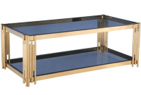 Contemporary Modern Glass Top Metal Coffee Table | EBTH