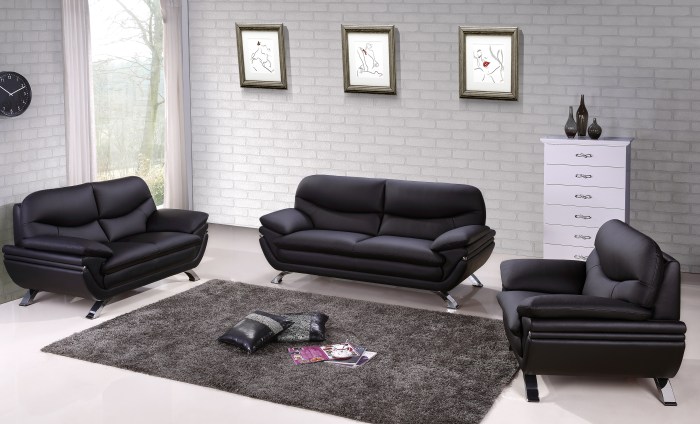 Leather sofa furniture set for lounge