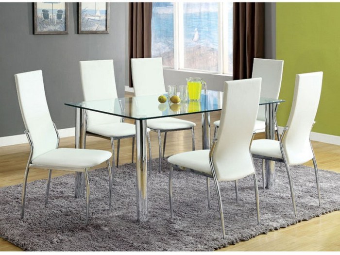 Glass top furniture for dining rooms